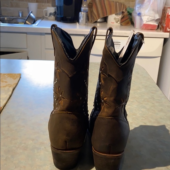 Leather cowgirl boots with bling - Picture 3 of 4